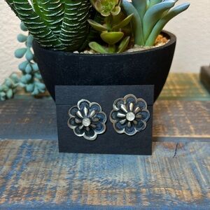 Small Concho Silver Earrings
